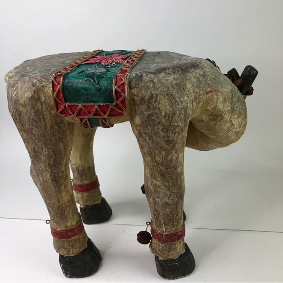 Dan Dee Reindeer Christmas Display Seat Planter Seat Stool Chair Poinsettia deco - Picture 5 of 10